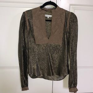 Veronique Branquinho gold and brown blouse.